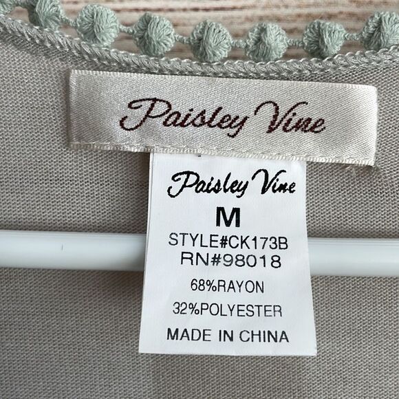 PAISLEY VINE RUFFLE CARDIGAN TUNIC - Picture 4 of 7